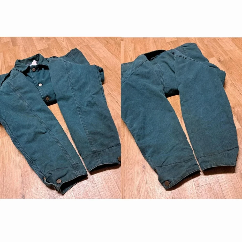 Vintage Carhartt Chore Jacket Blanket Lined Dark Teal Size Large - Picture 5 of 10